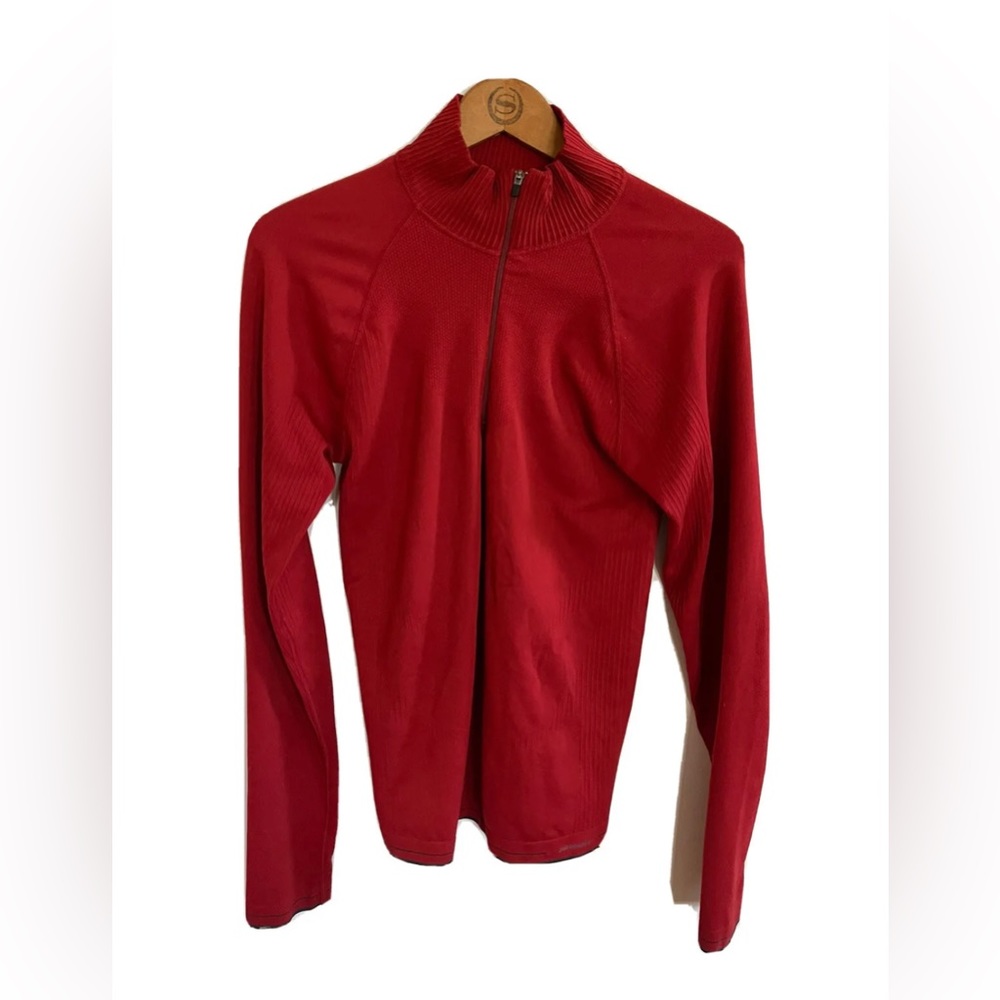 PATAGONIA Men’s Pullover Capilene 1/4 Zip Base Layer  Top Dark Red Orange SMALL